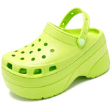 Rarove Summer Green Platform High Heels Sandals Non-slip Wedges shoes for Women 10 cm Increase Fashion Garden Shoes