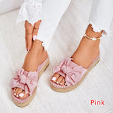 Rarove Summer Fashion Sandals Shoes Women Bow Sandals Slipper Indoor Outdoor Flip-flops Beach Shoes Female Slippers Plus size