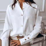 Rarove Blusas Fashion Woman Shirts 2023 Spring Casual Solid Blouse Long Sleeve White Black Korean Tops Cotton Loose Chic Cardigan