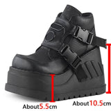 RAROVE Big Size 43 Brand Design Steet Cool Fashion Black Gothic Style Girls High Heels Wedges Shoes Woman Platform Casual Ankle Boots
