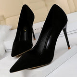 Graduation Gifts Shoes 2024 New Women Pumps Suede High Heels Shoes Fashion Office Shoes Stiletto Party Shoes Female Comfort Women Heels