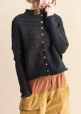 Rarove-Pullover black knitted cardigans oversized fall knitted coat o neck Button Down tops