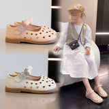 Rarove  2022 Summer New Children's Fashion Hollow Covered Toes Shoes For Girls Kids Solid Japan Style Breathable Soft Princess Mary Jane