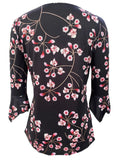 Rarove- 2023 New Printed Shirt Women V Neck Button Fold Mid Sleeve Lady High Quality Elegant Top Autumn Blouse