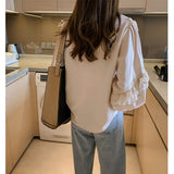 Rarove 2023 Blusas Casual Women Tops And Blouses Lace Blouse Vintage Women Autumn Lantern Long Sleeve Top Elegant Loose Shirt Fashion