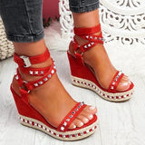 Rarove 2022 NEW Wedges Sandals Summer Pumps With Ankle Strap Sandals Stripper Heelsopen Toe Women's Shoes Stripper Shoes