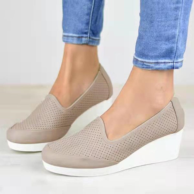Rarove New Wedges Women Sneakers Light Breathable Ladies Slip-On Solid Color Female Sport Casual Shoes Zapatillas Mujer