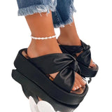 Rarove Back to school supplies Women Shoes Summer Platform Sandals Open Toe Outdoor Solid Color Flat Slides Non-Slip Female Shoe Leisure Style Big Size Fashion