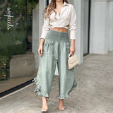 Rarove Women Two Piece Set V Neck Sexy Solid Lapel Cutout Long Sleeve Shirt With Button Top Loose Wide Legs Casual Pants Sets