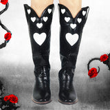 RAROVE Halloween Female Western Boots Pointed Toe Slip-On Heart-Shaped  New Fashion Women Knee High Boots Big Size 43