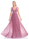 Rarove Elegant V-neck Chiffon Cocktail Evening Dress Party Prom Gowns Women Formal Robe Pink Dress Wedding Guest Stick 2023