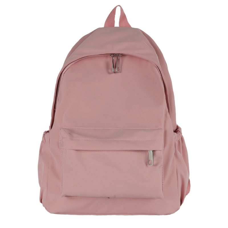 Rarove Back to school supplies Simple Solid Color Female Backpack Trend Waterproof Nylon Women Backpack Casual School Bag For  Girls Shoulder Bag