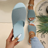 Rarove Summer Women Wedge Slippers Mesh Breathable Soft Shoes Solid Color Slip-On Platform Sandals Lady Fashion Beach Slides Sandalias
