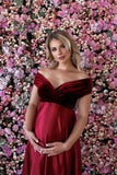 Rarove Silk Maternity Dress Photography Long Dress Slash Neck Satin Baby Shower Dresses Pregnancy Dress For Photo Shoot
