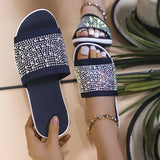 Rarove 2022 Fashion Ladies Slippers Rhinestone Bling Wedge Shoes Women Mesh Soft Platform Non-Slip Sandals Summer Beach Female Slides