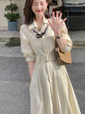 RAROVE 2023 Summer New Women One Piece Fashion Elegant Long Sleeve Casual Midi Shirt Dresses Female Spring Clothes Vestdios