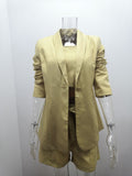 Rarove Women Elegant Blazer Sets Autumn Formal Office Lady OL Shorts Top Sets Solid Top & Blazer Coat & Shorts Sets