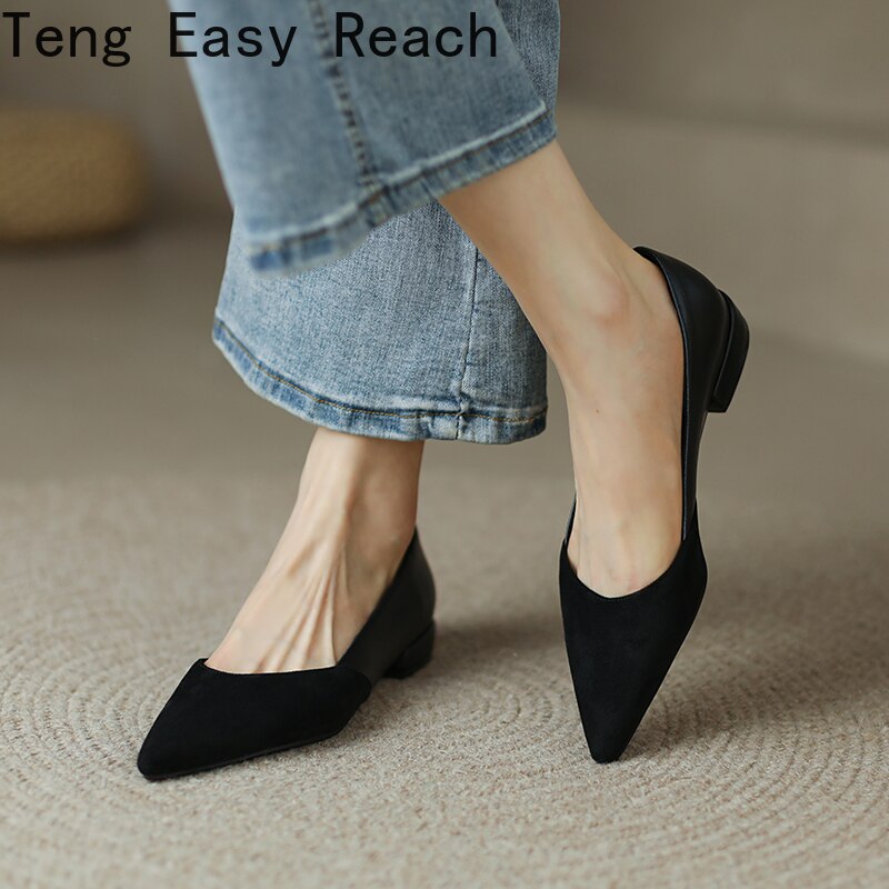 Graduation Gifts 2022 New spring Ladies pointed toe Low-heeled Shoes comfortable Work High heels Fashion party prom Dress Shoes size 32-43