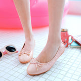 Rarove 2022 Fashion Soft Foldable Ballet Flat Shoes Women Gold Cute Butterfly-Knot Women Loafers PU Leather Slip On Shoes Girls