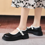 Rarove Spring Autumn Womens Mary Jane Shoes Mix Color Buckle Strap Pumps Women Comfortable Low Heels PU Leather Office Shoes