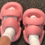 Rarove Summer Women Men EVA Beach Slippers Thick Sole Soft Pillow Slides Couple Outdoor Jelly Sandals Big Size Fashion Flip Flops Shoes