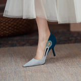 Rarove 2023 New Spring/Autumn Women Shoes Pointed Toe Thin Heel Pumps For Women Mixed Colors High Heels Elegant Sheep Suede Shoes