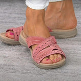 Rarove Summer Ladies Sandals Retro Casual Shoes For Women Cross- Tied Anti-Slip Flats Slippers Comfort Female Slides Mujer Sandalias