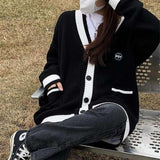 RAROVE Korean Style Black Knitted Cardigan Sweater Women Oversize Fashion Single Breasted Knitwear Jackets Autumn Jumper Coat