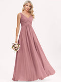 Rarove Elegant V-Neck Chiffon Evening Dress 2023 Bridesmaid Gown Prom Cocktail Long Party Dresses Vestido Robe for Women