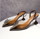Rarove New Rhinestone Butterfly-Knot Sandals Woman Wedding Pumps High Heel Sandals Women Pearl Pearl Diamond High Heels Party Shoes
