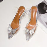 Rarove New Rhinestone Butterfly-Knot Sandals Woman Wedding Pumps High Heel Sandals Women Pearl Pearl Diamond High Heels Party Shoes