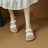 Rarove New Summer Women Sandals Mixed Colors Flat Heels Platform Females Slippers Fashion Breathable Non-Slip Peep Toe Cozy Footwear