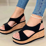 Rarove Open Toe Shoes Sandals Women Summer Casual Peep Toe Sandal Thick Bottom Wedge Shoes Sexy Elegant High Heel Sandals Plus Size 43