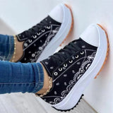 Rarove 2023 Spring New Women's Sneakers Low-top Thick Bottom Printed Canvas Large Size 43 Casual Platform Women Sports Vulcanize Shoes