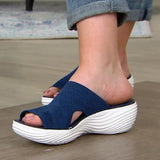Rarove Women Wedge Sandals Ladies Summer Shoes Woman Platform Slippers Female Slip On Flats Peep Toe Slide Sandalias De Mujer