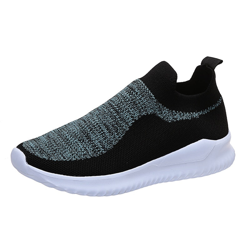 Rarove Mixed Color Knitting Sneakers For Women Autumn 2022 Casual Slip On Sock Shoes Woman Mesh Breathable Ladies Running Shoes Size 43
