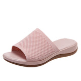 Rarove Summer Women Wedge Slippers Mesh Breathable Soft Shoes Solid Color Slip-On Platform Sandals Lady Fashion Beach Slides Sandalias