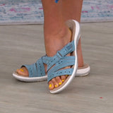 Rarove Summer Ladies Sandals Retro Casual Shoes For Women Cross- Tied Anti-Slip Flats Slippers Comfort Female Slides Mujer Sandalias