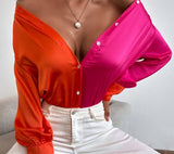 Rarove Silk Satin Women Shirt Loose Casual Top Button Up Office Ladies Shirt 2023 Autumn Long Sleeve Blouse Fashion Tops Chemise