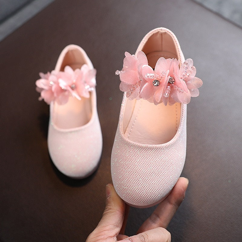 Rarove  Baby Girls Walking Shoes Kids Pu Leather Big Flower Summer Princess Shoes Party Wedding Baby Girls Dance Shoes