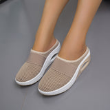 Rarove Rimocy Fashion Wedges Platform Slippers Women Sandals Casual Increase Cushion Walking Shoes Woman Light Breathable Mesh Footwear