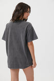 Rarove Streetwear Print Oversized Black Gray Tshirt Women Summer O Neck Short Sleeve Tops Casual Loose Ladies Tee