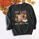 Rarove Black Friday Just A Girl Who Loves Fall Sweatshirt Thankful Grateful Blessed Hoodie Women Fashion Thanksgiving Pullover Top Halloween Clothes