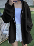 RAROVE Korean Style Oversize Gray Hoodies Women Streetwear Loose Hooded Sweatshirt Female Casual Black Long Sleeve Tops Jacket