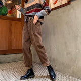 Rarove Black Fridy Fashion High Waist Corduroy Pants Women Vintage Brown Wide Leg Trousers Female Casual Loose Streetwear Pants Woman