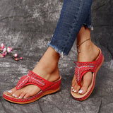 Rarove Thick Bottom Sandals Crystal Flip Flops Women Summer Clip Toe Med Heels Platform Slippers Woman Comfortable Beach Shoes Slides
