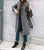 RAROVE 2023 Spring Autumn Women's Plaid Coat New Fashion Long Slim Type Female Winter Woolen Jackets Outwear