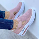 Rarove Women Fashion Vulcanized Sneakers Platform Solid Flats Shoes Casual Breathable Wedges Walking Sneakers Chaussure Femme