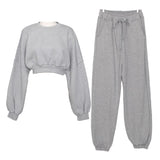 RAROVE Women Pullover Hoodies Sweatshirts Suit Winter Spring Solid Casual Tracksuit Fleece 2 Pieces Set Sweatpants Quality Outfits