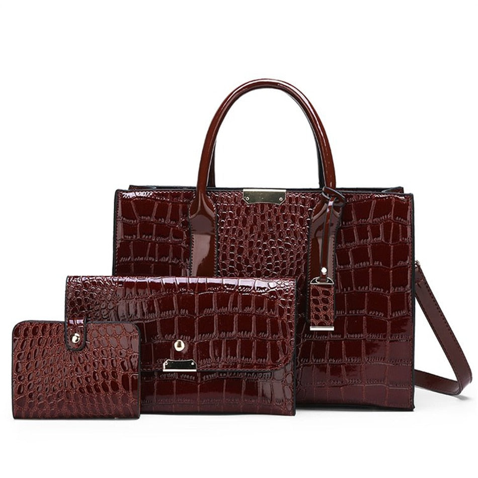Luxury Designer Handbag Women Crocodile Pattern Leather Handbag Large Capacity Shoulder Bags Ladies Crossbody Bags Tote Bag Sac
